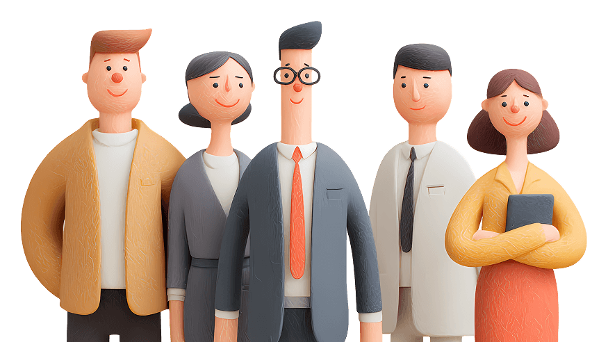 Diverse group of professionals representing career success